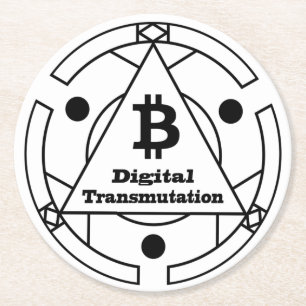 Digital Transmutation Alchemy Round Paper Coaster