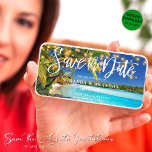 Digital Tropical Beach Save the Date Invitation<br><div class="desc">Get a head-start on your wedding festivities with our charming Custom Digital Tropical Beach Save the Date Invitation! A tactile nod to sun-soaked days, the design features picturesque beach scenes, offering an enticing preview of your big day. Infusing elements of romance with a fun, tropical touch, it's sure to set...</div>