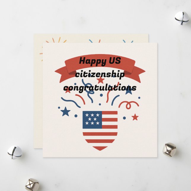 Digital U.S. Citizenship Congratulations Card  (Front/Back In Situ)