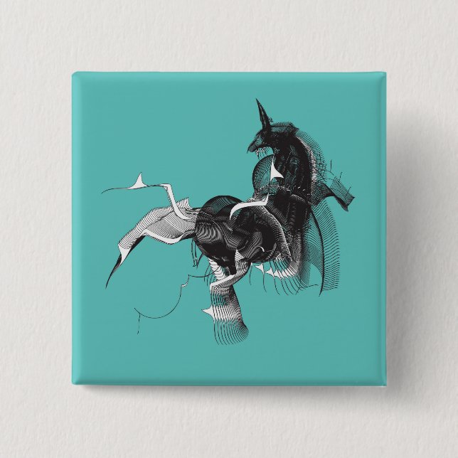Digital Unicorn 2 Inch Square Button (Front)