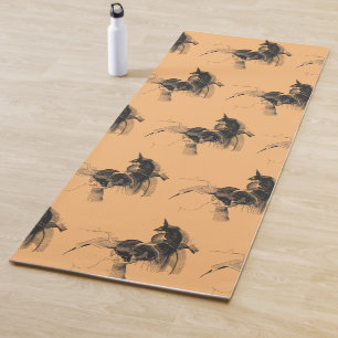 Digital Unicorn Figure - Custom Background Color Yoga Mat