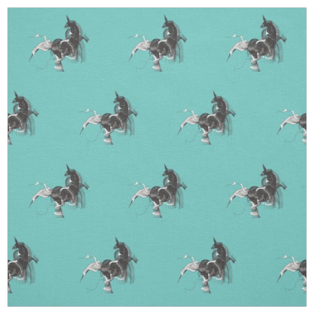 Digital Unicorn Figure Pattern Fabric (Swatch)