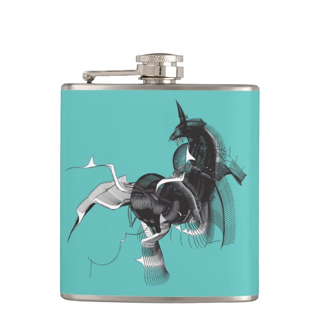 Digital Unicorn Hip Flask (Front)
