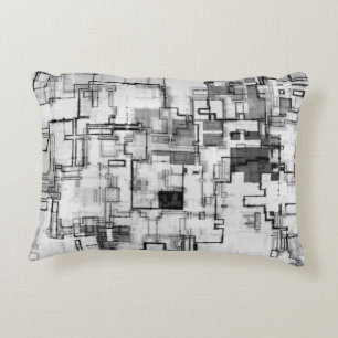Digital Urban Circuit Design Accent Pillow