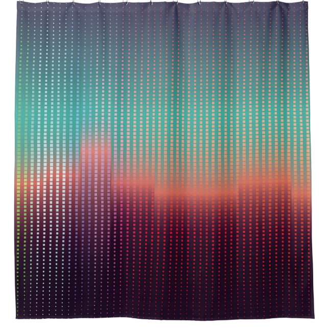 Digital urban landscape, colourful squares. (Front)