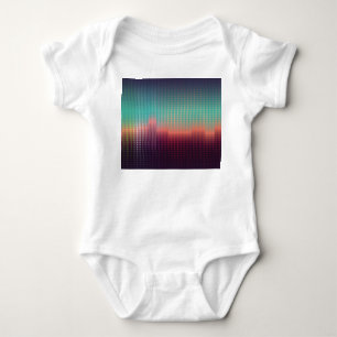 Digital urban landscape, colourful squares. baby bodysuit