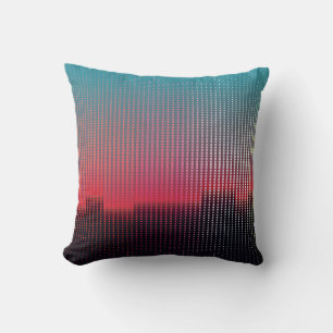 Digital Urban Squares: Futuristic Blur. Throw Pillow