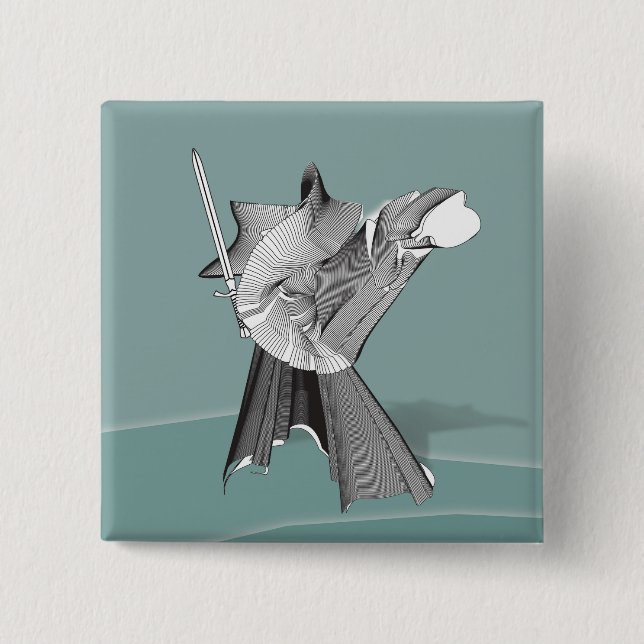 Digital Warrior 2 Inch Square Button (Front)
