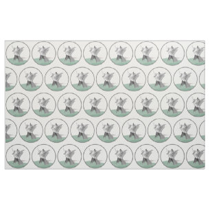 Digital Warrior Figure Circle Pattern Fabric