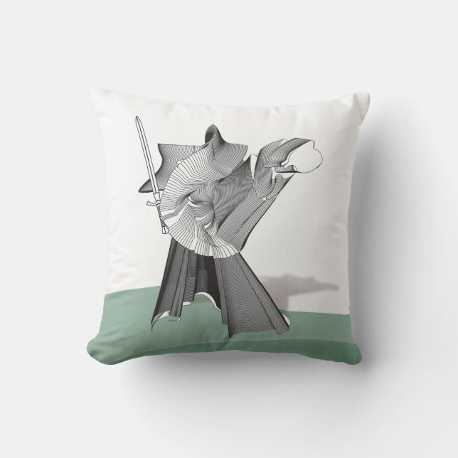 Digital Warrior Throw Pillow (Front)
