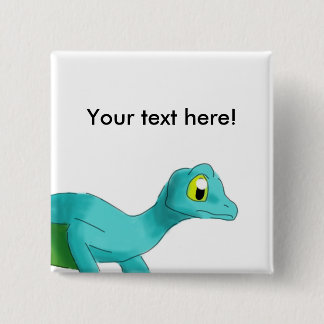 Digital Watercolor Winged Gecko Animal 2 Inch Square Button