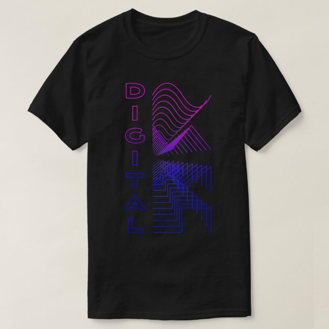 Digital Waveform Audio Analogue Design Modular Gif T-Shirt (Design Front)