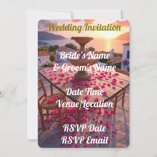 Digital Wedding Invitation Elegant Rustic Romantic (Front)
