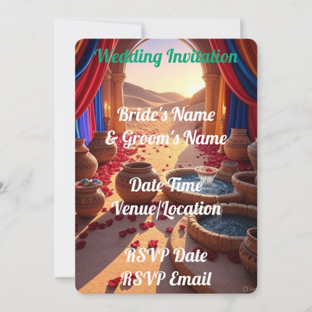Digital Wedding Invitation Elegant Rustic Romantic (Front)