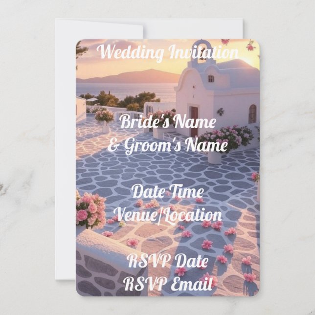 Digital Wedding Invitation Elegant Rustic Romantic (Front)