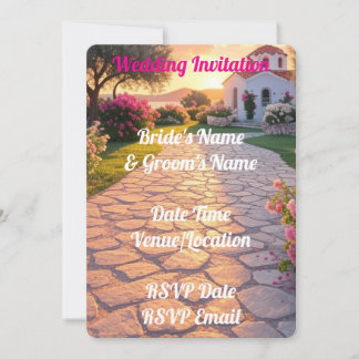 Digital Wedding Invitation Elegant Rustic Romantic