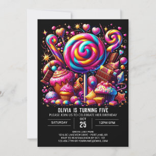 Digital Whimsical Candyland Digital Birthday Invitation