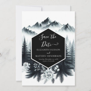Digital Whimsical Mountain Wedding Save The Date