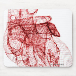Digital wireframe of the human heart mouse pad