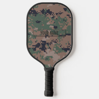 Digital Woodland Camouflage Customizable Pickleball Paddle