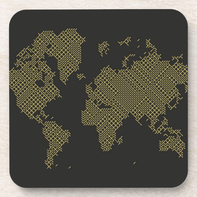 Digital World Map Coaster (Front)