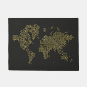 Digital World Map Doormat