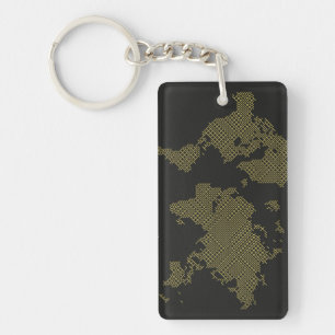 Digital World Map Keychain