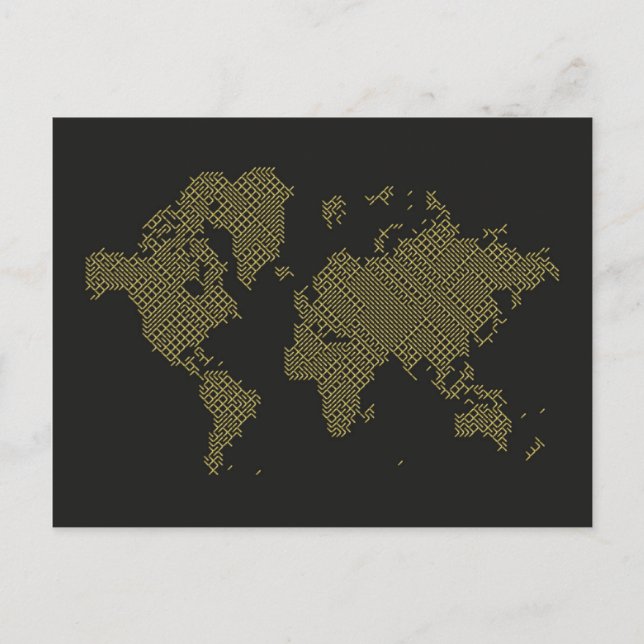 Digital World Map Postcard (Front)