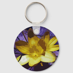 Digital Yellow Crocus Keychain