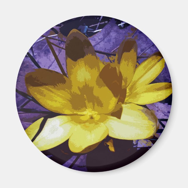 Digital Yellow Crocus Magnet (Front)