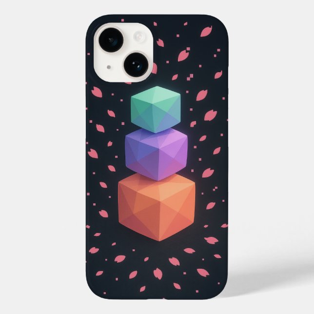Digital Zen Garden - Futuristic Calm  iPhone Case (Back)