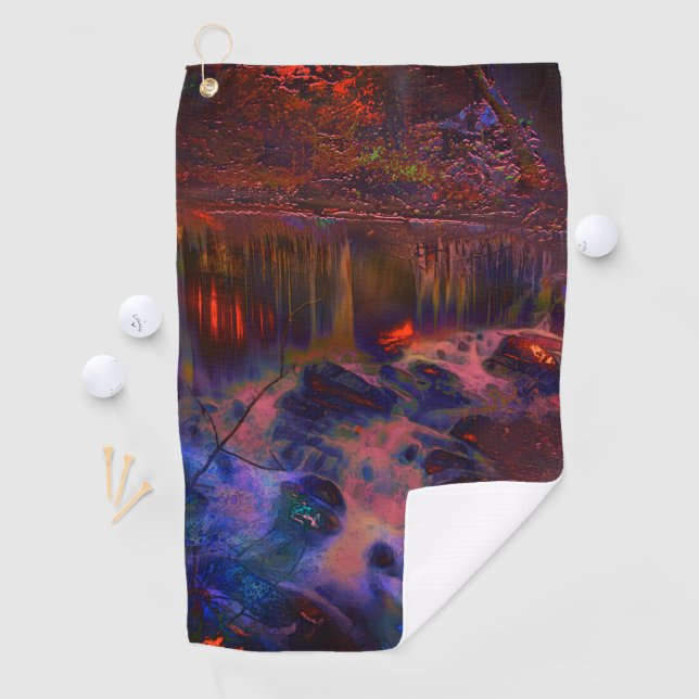 Digitally altered photo, Nature on ember fire Lapt Golf Towel (InSitu)
