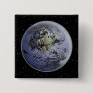 Digitally enhanced image of the Full Earth 2 Inch Square Button