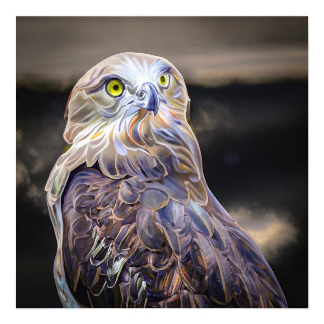 Digitally enhanced oil paint image of a short-toed photo print (Front)