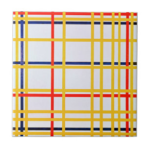 Digitally Enhanced Piet Mondrian's New York City I Tile