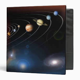 Digitally generated image of our solar system binder