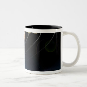 Digitally generated image of our solar system Two-Tone coffee mug