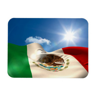 Digitally Generated Mexico Flag Rippling Magnet