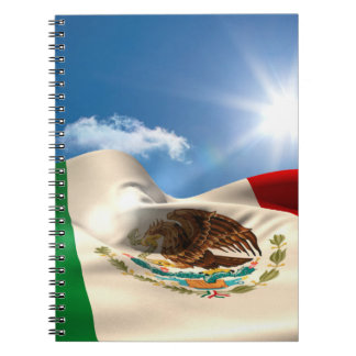 Digitally Generated Mexico Flag Rippling Notebook