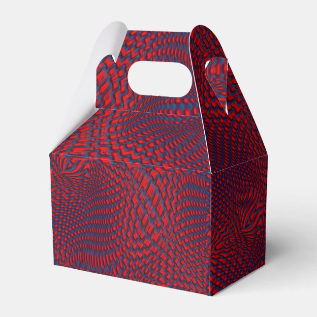Digitally modified jute style looks slanted puffy  favor box (Back Side)