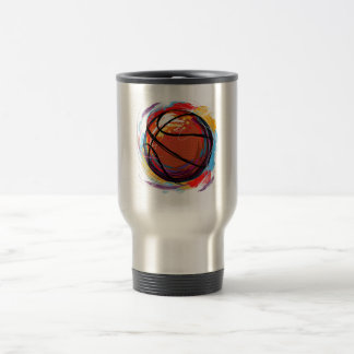 Digitally painted Basketball Design Travel Mug