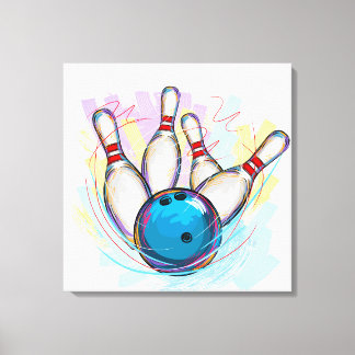 Digitally painted Bowling Design Canvas Print