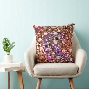 Digitaly rough bumpy material resembling iron mesh throw pillow