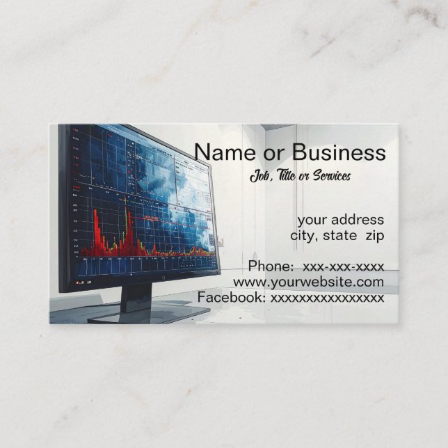 Digitial display with charts business card (Front)