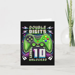 Digits Level 10 Unlocked Video Game 10th Birthday  Card