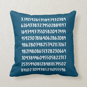 Digits of Pi 3.14 Math Numbers Design Throw Pillow