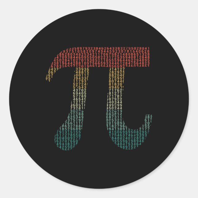 Digits Of Pi In Source Code Numbers Pi Day 3.14159 Classic Round Sticker (Front)