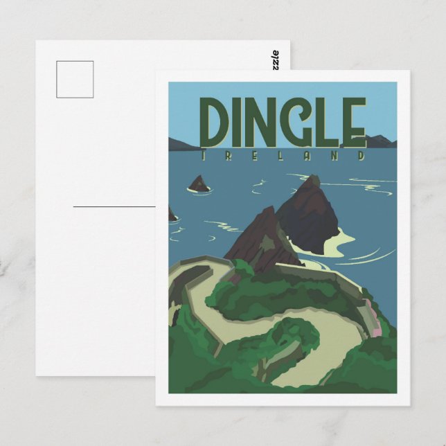 Digle Ireland Famous Travel Place Illustration Postcard (Front/Back)