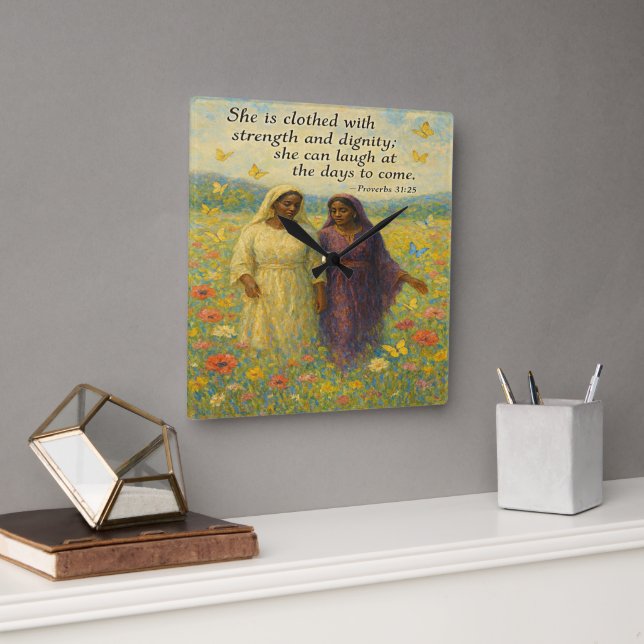 Dignité et force Horloge murale décorative (Bureau)