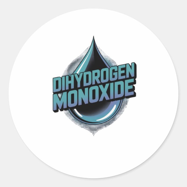 Dihydrogen Monoxide Classic Round Sticker (Front)